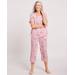 Blair Women's Floral Roses Capri Pajamas - Pink - XL - Womens