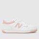 New Balance 480 trainers in white & pink