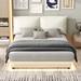 Ivy Bronx Khristen Upholstered Platform Bed Upholstered in White | 41.6 H x 68 W x 84.8 D in | Wayfair 6AEE78AE195741F89FCF441D38D0C4E7