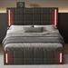 Ivy Bronx Hilkeus Vegan Leather Platform Storage Bed Upholstered/Faux leather in Black | 40.9 H x 56.3 W x 76.8 D in | Wayfair