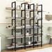 Latitude Run® Bognor 5-Tier Bookcase in Vintage Industrial Style w/ Metal Frame in Black | 70.8 H x 70.8 W x 11.8 D in | Wayfair