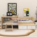 Harriet Bee Iler Wood Twin Size Platform Bed w/ 2 Drawers & 1 Chair & Desk Set Wood in Brown | 25.6 H x 55.8 W x 77.4 D in | Wayfair