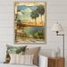 Highland Dunes Vintage Florida Collage Palm Trees and Beach - Print on Canvas Canvas, Cotton in Blue/Green | 20 H x 12 W x 1 D in | Wayfair