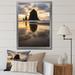 Highland Dunes Tall Rocks Sculpted By The Time Sunset Beach Framed On Canvas Print Metal in Black/Yellow | 40 H x 30 W x 1.5 D in | Wayfair