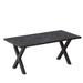 Ivy Bronx Giavonnie Faux Marble Top Dining Table, Modern Dining Table Metal in Black | 30 H x 70.95 W x 35.51 D in | Wayfair