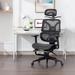 Inbox Zero Makiyah Office Chair w/ Retractable Footrest in Black/Brown | 49.6 H x 25.9 W x 25.9 D in | Wayfair CC4B641A14A146D4BEBD57D2EDB8BF55
