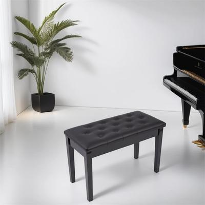 Piano Bench w/Padded Cushion and Storage Compartment,Duet Wooden Seat