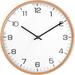 Analog Dome Glass Wall Clock,Wood Frame, Battery Operated with Non Ticking Hands - 12"