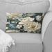 Designart "Beige And Green Natural Damask Serenity" Floral Printed Throw Pillow