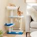 3-level Cat Tower with Sisal Covered Scratching Posts-Blue - 19" x 15" x 34"