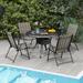 Set of 4 Patio Folding Chairs with Armrests and Portable Lawn Chairs for Garden Backyard - 24" x 26" x 35"