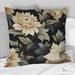 Designart "Luxurious Black And Beige Flowers Damask VI" Damask Printed Throw Pillow