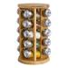 20 Jar Bamboo Spice Rack with Spices Included - Rotating Tower Organizer for Kitchen Spices and Seasonings, Free Spice Refills