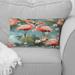 Designart "Flamingo Botanical Bliss Tropical Animal Pattern I" Animal Print Printed Throw Pillow