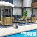 Outdoor sofa terrace 4-piece set, waterproof and sun proof rattan woven sofa - N/A