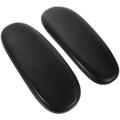 NUOLUX 2pcs Office Chair Armrest Universal PU Leather Replacement Chair Arm Pads (Black)