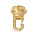 B&P LampÂ® Solid Cast Brass Screw Collar Loop With Fast Snap Hook For 1-1/16 Inch Center Hole Canopies 1/4IP Unfinished Brass