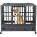 Metal Dog Crate Steel Dog Cage Wheeled Dog House Railing Dog Crate Indoor Dog House Openable Dog Crate Removable Pallet Dog Crate Dog Cage with Latch Top door Dog Crate 45 Feet Dog Cage Grey