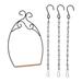 1 Set Swing Metal Frame Parrot Cage Swing Bird Stand Hanging Bird Perch Feeder Accessory with Chains Hanger for Garden Patio Balcony Black