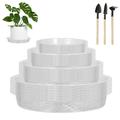 Hengguang 24 Pcs Clear Plant Saucer 6 8 10 12 inch 4 Size Plastic Plant Water Tray with Rake Suits Flower Drip Tray for Indoor Outdoor Garden
