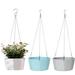 Bexikou 3 Pack 6inch Small Hanging Plant Pots Hanging Flower Pot Outdoor Hanging Pot Basket Plastic Hanging Planters Holder with Chains Drainage Holes for Home Garden Indoor Decor 3 Colors
