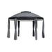 11.5 ft Outdoor Patio Round Dome Gazebo Canopy Shelter with Double Roof Steel Gray