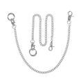 2Pcs Cuban Link Chain Necklace Pants Chains Jeans Belt Chains Mens Chain Mens Silver Tone Chains for Men Silver