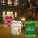 XIAQUJ St. Patrick s Day 3pcs Garden Flag Summer Garden Flags Welcome Floral Yard House Flag Seasonal Garden Flag Pink