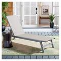 LeCeleBee Outdoor Collection Fionne Silver/Grey Texline Adjustable Chaise Lounge Chair (PAT9038B)