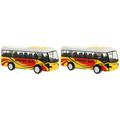 2 PCS Pull Back Bus Model Classic Cars Wooden Toys Bus Model for Kids Toy Car Diecast Car Toy Lifelike Bus Model Child