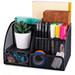 Mesh Desk Organizer Office with 7 Compartments + Drawer/Desk Tidy Candy/Pen Holder/Multifunctional Organizer - Black