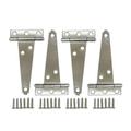 QCAA Stainless Steel Light Tee Hinge with Stainless Steel Screw 4 x 2-5/16 x 1.4 mm Vibrated Stainless Steel 4 Pack Made in Taiwan