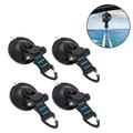 Heavy Duty Suction Cups 4 Pieces with Hooks Upgraded Car Camping Tie Down Suction Cup Camping Tarp Accessory with Securing Hook Strong Power for Awning Boat Camping Trap.