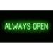 SpellBrite ALWAYS OPEN Neon-LED Sign for Business. 43.3 x 6.3 Ultra Bright Energy Efficient Long-Life LED. Visible Indoors from 500+ Feet with 8 Animation Settings (Green)