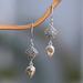 Heavenly Yellow,'Sterling Silver Dangle Earrings with Pear Citrine Gemstones'