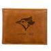 Brown Toronto Blue Jays Laser-Engraved Billfold Wallet