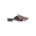 Joie Mule/Clog: Slip-on Chunky Heel Casual Ivory Leopard Print Shoes - Women's Size 39 - Almond Toe