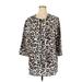 Ashley Stewart Casual Dress - Mini High Neck 3/4 sleeves: Brown Leopard Print Dresses - Women's Size 14 Plus