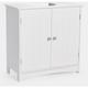 Vonhaus - Under Sink Bathroom Cabinet – White Under Sink Storage for Bathroom - Freestanding Under Basin Cabinet w/ 2 Shelves - Tongue & Groove