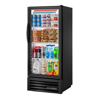 True GDM-10-58-HC~TSL01 24 7/8" Tall Black Refrigerated Glass Door Merchandiser with LED Lighting