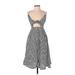 Skylar + Madison Cocktail Dress: Gray Stripes Dresses - Women's Size Small