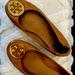 Tory Burch Shoes | Brown Leather Gold Metal Hardware Tory Burch Flats Size 9 | Color: Brown/Gold | Size: 9