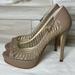 Michael Kors Shoes | Michael Kors Molly Platform Stiletto Peep Open Toe High Heels 9 | Color: Tan | Size: 9