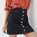 Anthropologie Skirts | Anthropologie Pilcro & The Letterpress Washed Black Denim High Waist Mini Skirt | Color: Black | Size: 12