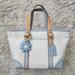 Coach Bags | Coach Hampton Mini Tote In Baby Blue And White With Flower Key Fob | Color: Blue/White | Size: Os