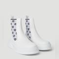 Gucci Shoes | Gucci Platform Gg Supreme Jersey Leather Chelsea Boots White Nwb | Color: Black/White | Size: 8.5