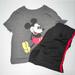 Disney Matching Sets | Disney Mickey Mouse 3t Short Sleeve Graphic Tee & Shorts Set | Color: Black | Size: 3tb