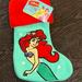 Disney Holiday | Christmas Mini 8” Embroidered Stocking Disney Ariel Little Mermaid Teal New | Color: Green/Red | Size: Os