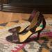 Nine West Shoes | Nine West Heels Women’s Size 8m Brown And Pink Pumps Open Toe Women Sz 8 M | Color: Brown/Pink | Size: 8