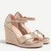 J. Crew Shoes | J Crew Jute Wedge Sandals In Metallic Leather, Size 7 Euc | Color: Gold/Tan | Size: 7